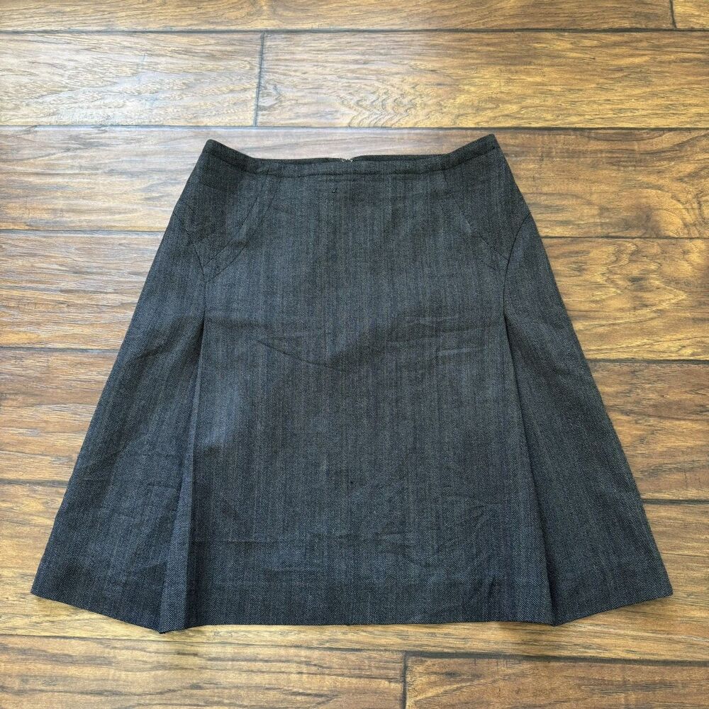 Ann Taylor Skirt Womens Size 4 Tan Black Lightweight Wool Blend Pencil Career